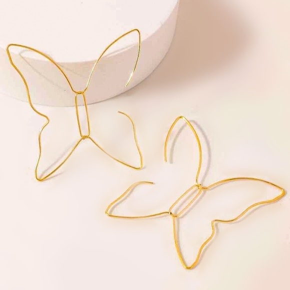 Any 3/$25! Gold Ear Wire Threader Butterfly Silhouette Earrings - Picture 3 of 8